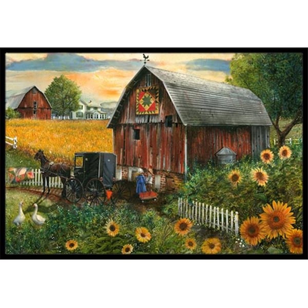 Carolines Treasures PTW2003JMAT Sunflower Country Paradise Barn Indoor & Outdoor Mat; 24 x 36 in. PTW2003JMAT - main